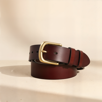 OXBLOOD BRASS PIN BELT