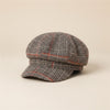 CAMEL PLAID NEWSBOY CAP