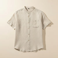 IVORY LINEN MANDARIN SHIRT