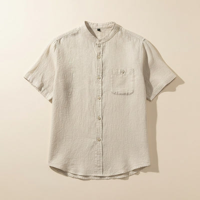 IVORY LINEN MANDARIN SHIRT
