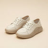 WHITE LEATHER PLATFORM COURT SNEAKER