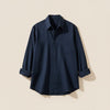 NAVY LINEN LONG-SLEEVE SHIRT