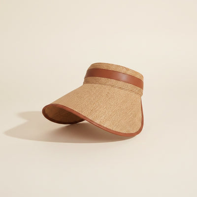 RAFFIA WIDE BRIM SUN VISOR