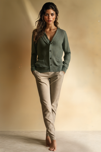 THE FINE-GAUGE V-NECK CARDIGAN