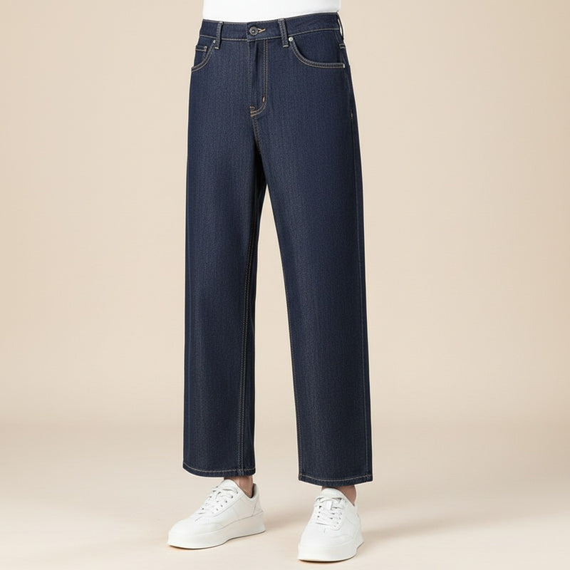 LYOCELL WIDE-LEG CROPPED JEAN