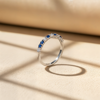 SAPPHIRE HALF ETERNITY STACKING BAND