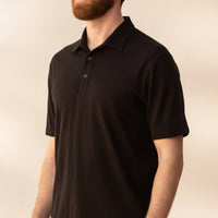 MERINO SHORT-SLEEVE POLO BLACK