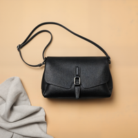 PEBBLED LEATHER FLAP CROSSBODY