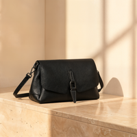 PEBBLED LEATHER FLAP CROSSBODY