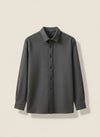 CHARCOAL WOOL BRUSHED OVERSHIRT
