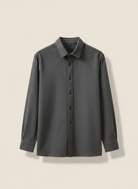 CHARCOAL WOOL BRUSHED OVERSHIRT