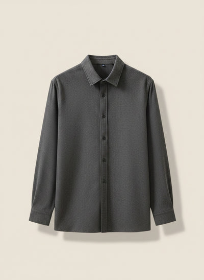CHARCOAL WOOL BRUSHED OVERSHIRT