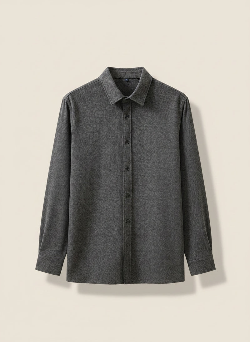 CHARCOAL WOOL BRUSHED OVERSHIRT