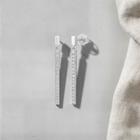 MOISSANITE LINEAR BAR DROP EARRINGS