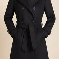 BELTED DOUBLE-BREASTED WOOL COAT
