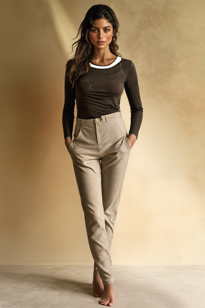 LAYERED LONG-SLEEVE CONTRAST TEE