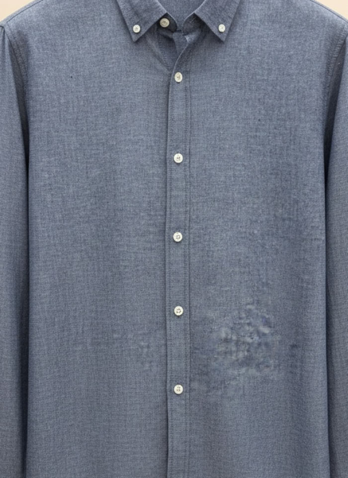 SLATE LINEN-BLEND BUTTON-DOWN SHIRT