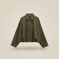 SUEDE BOMBER OVERSHIRT JACKET