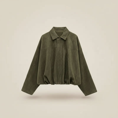 SUEDE BOMBER OVERSHIRT JACKET