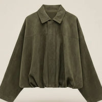 SUEDE BOMBER OVERSHIRT JACKET