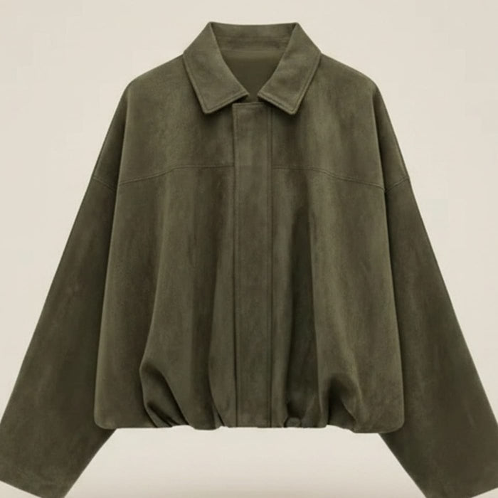 SUEDE BOMBER OVERSHIRT JACKET