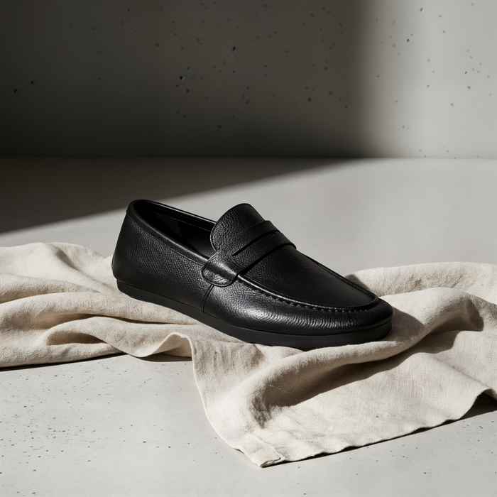 UNSTRUCTURED GRAIN PENNY LOAFER