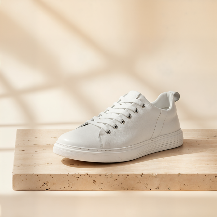 LOW COURT PEBBLED LEATHER SNEAKER