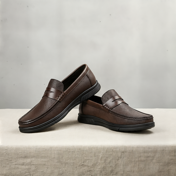 ESPRESSO PEBBLE GRAIN PENNY LOAFER