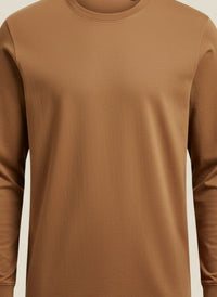 HEAVYWEIGHT CAMEL LONG-SLEEVE CREW