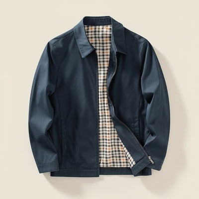 NAVY COTTON HARRINGTON JACKET