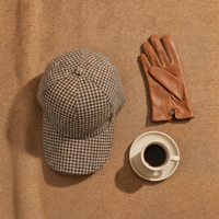 HOUNDSTOOTH SIX-PANEL WOOL CAP