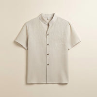 IVORY LINEN MANDARIN SHIRT