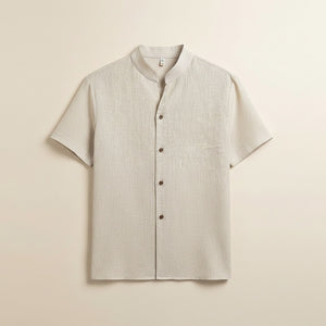 IVORY LINEN MANDARIN SHIRT