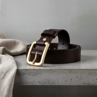 FULL-GRAIN BRASS PIN BELT