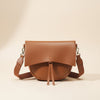FOLDOVER TAN MESSENGER SHOULDER BAG