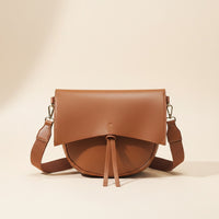 FOLDOVER TAN MESSENGER SHOULDER BAG