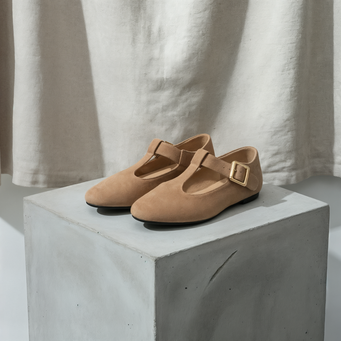 SUEDE MARY JANE FLAT