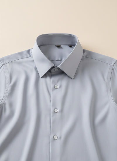 MODAL ACETATE POINT COLLAR SHIRT