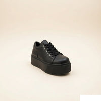 SCULPTED PLATFORM LEATHER SNEAKER