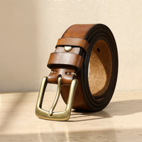COGNAC ITALIAN LEATHER BELT