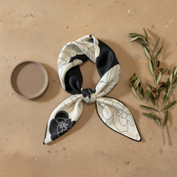 INK FLORAL SILK SQUARE