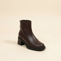 ESPRESSO SQUARE-TOE BLOCK HEEL BOOT