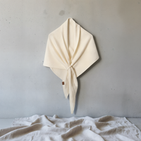 IVORY WOOL TRIANGLE SHAWL