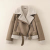 CAMEL SHEARLING AVIATOR JACKET