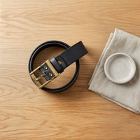 HERITAGE BRASS PRONG LEATHER BELT