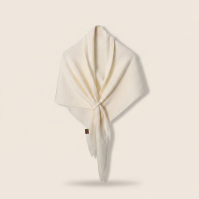 IVORY WOOL TRIANGLE SHAWL