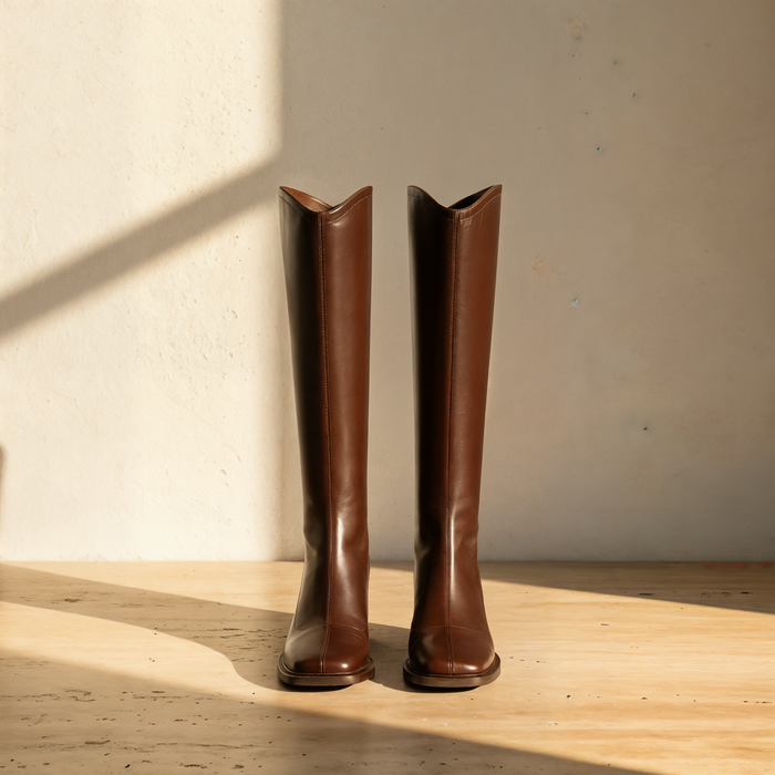CHESTNUT V-CUT RIDING BOOT