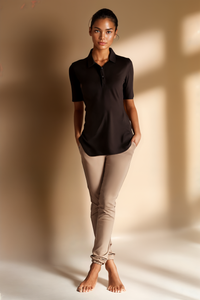 MERINO SHORT-SLEEVE POLO BLACK