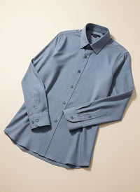 SLATE BLUE MODAL WOOL SHIRT