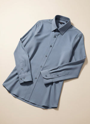 SLATE BLUE MODAL WOOL SHIRT